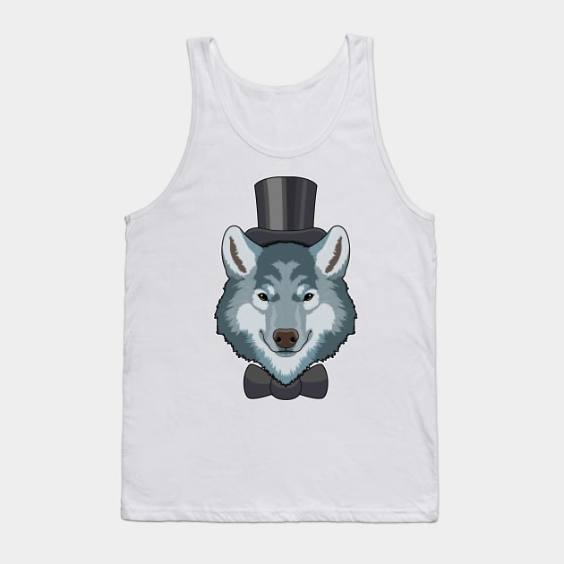 Wolf as Groom with Bow Tank Top by Markus Schnabel